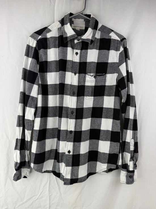 Aeropostale Other - Aeropostale Black & White Buffalo Plaid Button-Down Womens size S 100% Cotton